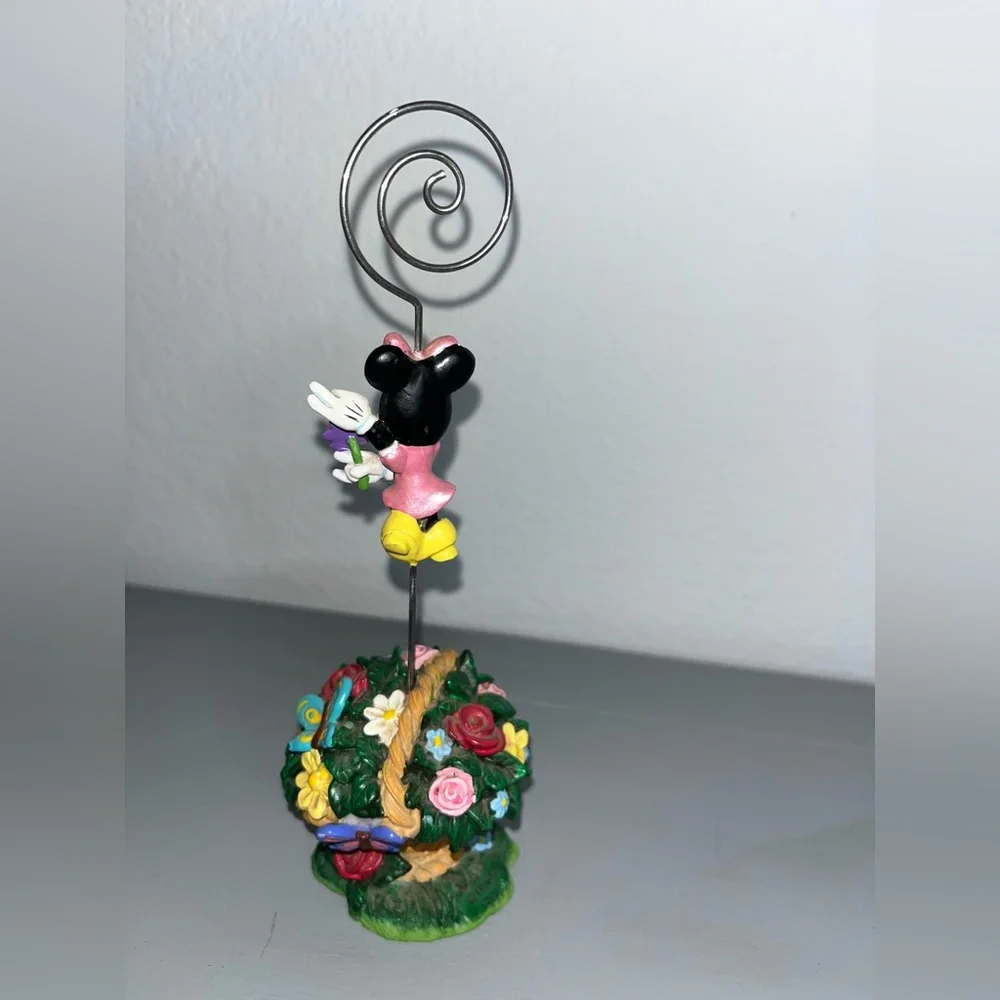 Disney VTG Park Minnie Mouse Colorful Spring Floral Scene Picture Photo Holder